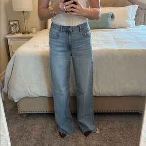 NWT AMERICAN EAGLE SUPER WIDE LEG BAGGY JEANS Sz 6